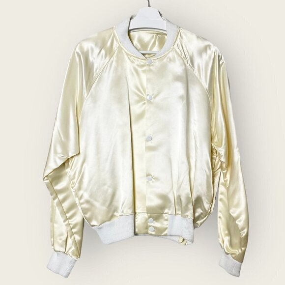Rare vintage 90s Diamond Dust Lucy Satin Bomber Jacket - Picture 1 of 15